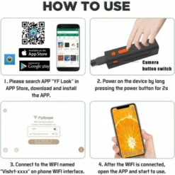 Caméra Endoscope 1080P HD 2 Mégapixels WiFi, Caméras D'Inspection Industriel, IP67 Étanche + 4 Luminosité Réglable + Câble Semi-Rigide, Compatible IOS / Android Smartphone Tablette (5m) -Promos Brico Forte Boutique 54943812 5