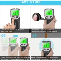 Detecteur De Goujons 5 En 1 Avec Puce De Microprocesseur Intelligent Et Ecran LCD HD, Detecteurs De Faisceaux De Capteurs De Goujons Pour Le Centre Et Le Bord Du Bois AC Wire Metal Studs Joist Pipe Ar 9 Detecteur De Goujons 5 En 1 Avec Puce De Microprocesseur Intelligent Et Ecran LCD HD, Detecteurs De Faisceaux De Capteurs De Goujons Pour Le Centre Et Le Bord Du Bois AC Wire Metal Studs Joist Pipe Ar -Promos Brico Forte Boutique 55886482 5