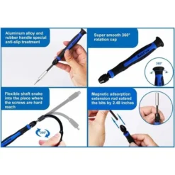 126 En 1 Set Tournevis De Précision, Tournevis Outils De Réparation Demontage Opening Tool Kit Avec Torx Phillips Hex Pour MacBook Pro Air, PC Portable, IPhone, IPad, Lunettes, Laptop, Xbox -Promos Brico Forte Boutique 56667395 4