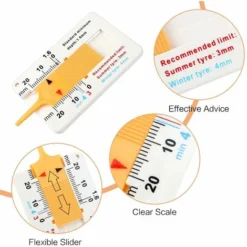 Jauge De Profondeur De Pneu Ajustable 6 PCS Jauge D'Usure De Pneu Jauge De Profondeur De Pneu Jauge De Profondeur De Pneu En Plastique Pour Mesurer Les Pneu（Orange） -Promos Brico Forte Boutique 57274870 5