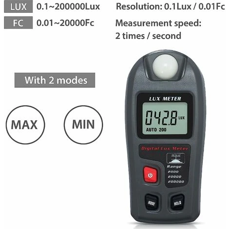 BR-Life 20000 FC/200000 Digitaler Belichtungsmesser Luxmeter Digitaler Beleuchtungsstärke-Photometer LCD-Beleuchtungsstärke-Luminometer-Lichttester Für Schule, Heim, Industrie, Lager, Labor 2 BR-Life 20000 FC/200000 Digitaler Belichtungsmesser Luxmeter Digitaler Beleuchtungsstärke-Photometer LCD-Beleuchtungsstärke-Luminometer-Lichttester Für Schule, Heim, Industrie, Lager, Labor – Image 2