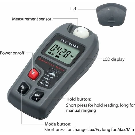 BR-Life 20000 FC/200000 Digitaler Belichtungsmesser Luxmeter Digitaler Beleuchtungsstärke-Photometer LCD-Beleuchtungsstärke-Luminometer-Lichttester Für Schule, Heim, Industrie, Lager, Labor 3 BR-Life 20000 FC/200000 Digitaler Belichtungsmesser Luxmeter Digitaler Beleuchtungsstärke-Photometer LCD-Beleuchtungsstärke-Luminometer-Lichttester Für Schule, Heim, Industrie, Lager, Labor – Image 3