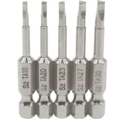 5pcs 50mm 1/4 " Embouts De Tournevis Triangle à Tige Hexagonale, Embout De Tournevis électrique, Magnétisme 1,8 / 2,0 / 2,3 / 2,7 / 3,0,Lilaris