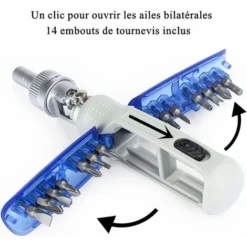 Tournevis, Jeu De Tournevis, 180 ° Tournevis à Cliquet Magnétique Rotatif, Le Jeu 14 En 1 Peut être Utilisé Pour Les Travaux De Réparation Sur Les, Les Appareils électroménagers,les Meubles，Lilaris -Promos Brico Forte Boutique 57886473 3