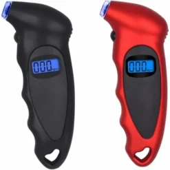 GDRHVFD Digital Pneu Pression De La Pression Lcd Affichage De L'Écran Lcd 100Pi 4 Paramètres Pneumètre De Pression De Pneu Rouge Outil De Mesure Accessoir De La Voiture -Promos Brico Forte Boutique 58080473 3