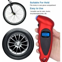 GDRHVFD Digital Pneu Pression De La Pression Lcd Affichage De L'Écran Lcd 100Pi 4 Paramètres Pneumètre De Pression De Pneu Rouge Outil De Mesure Accessoir De La Voiture -Promos Brico Forte Boutique 58080473 5