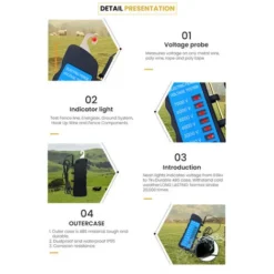 MLD-002 600V-7KV Testeur De Clôture Maison Jardin Cheval Bétail Voltmètre De Clôture électrique Pas Besoin De Batterie Avec 8 Voyants Lumineux -Promos Brico Forte Boutique 58259024 3