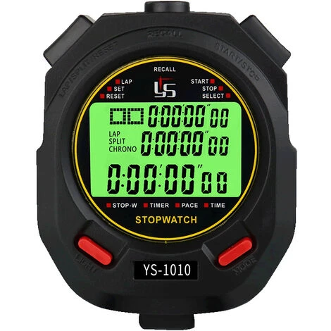 Chronomètre Avec Fonction Muet Et Lumière, Chronomètre électronique Lumineux Chronomètre D'entraînement Professionnel Pour Le Sport(10 Mémoires) 1 Chronomètre Avec Fonction Muet Et Lumière, Chronomètre électronique Lumineux Chronomètre D'entraînement Professionnel Pour Le Sport(10 Mémoires)
