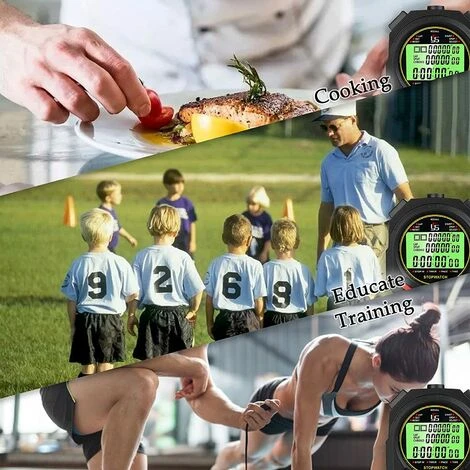 Chronomètre Avec Fonction Muet Et Lumière, Chronomètre électronique Lumineux Chronomètre D'entraînement Professionnel Pour Le Sport(10 Mémoires) 5 Chronomètre Avec Fonction Muet Et Lumière, Chronomètre électronique Lumineux Chronomètre D'entraînement Professionnel Pour Le Sport(10 Mémoires) – Image 5