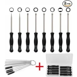 MINKUROW 8 Tournevis De Carburateur Différents, Ensemble D'outils De Réglage Du Carburateur Avec 10 Aiguilles De Nettoyage Et 5 Brosses De Nettoyage Pour Moteur À Carburateur 2 Temps