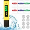RHAFAYRE PH Testeur Electronique, Testeur De Qualité De L'eau Digital LCD,Fonction D'étalonnage Automatique Et 0.00-14.00 Portable PH Mètre Numérique Portable PH Mètre Numérique