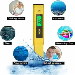 RHAFAYRE PH Testeur Electronique, Testeur De Qualité De L'eau Digital LCD,Fonction D'étalonnage Automatique Et 0.00-14.00 Portable PH Mètre Numérique Portable PH Mètre Numérique -Promos Brico Forte Boutique 60499046 5