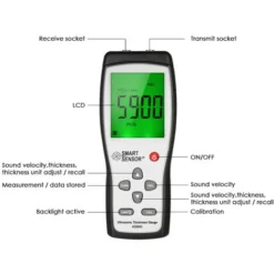 SMART SENSOR Jauge D'épaisseur à Ultrasons Professionnelle Portable LCD Testeur D'épaisseur Numérique Gamme De Mètres De Profondeur 1.2 ~ 225mm Haute Précision -Promos Brico Forte Boutique 60580506 4