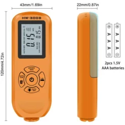 Jauge D'épaisseur De Revêtement De HW-300S Testeur D'épaisseur De Film De Peinture Numérique De Haute Précision Outil De Mesure D'épaisseur D'affichage De Rétroéclairage LCD,Orange,écran Horizontal -Promos Brico Forte Boutique 60580579 3