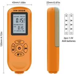 Jauge D'épaisseur De Revêtement De HW-300S Testeur D'épaisseur De Film De Peinture Numérique De Haute Précision Outil De Mesure D'épaisseur D'affichage De Rétroéclairage LCD,Orange,écran Vertical -Promos Brico Forte Boutique 60580580 3