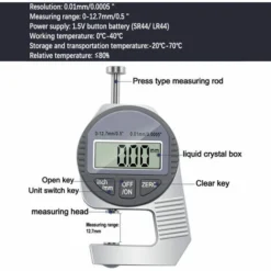 Jauge D'épaisseur Numérique Outils De Mesure D'épaisseur En Pouces/métriques 0-0,5 Pouces/0-12,7 Mm Mini-mètre D'épaisseur De Micromètre Numérique Avec étui De Protection,Gris -Promos Brico Forte Boutique 60580585 4