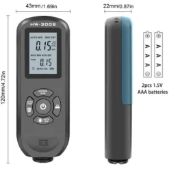 Jauge D'épaisseur De Revêtement De HW-300S Testeur D'épaisseur De Film De Peinture Numérique De Haute Précision Outil De Mesure D'épaisseur D'affichage De Rétroéclairage LCD,Le Noir,écran Vertical -Promos Brico Forte Boutique 60580587 3