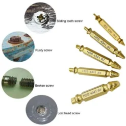 Tournevis Cassés Et Forets, Outil De Retrait De Tournevis Endommagé Et Dénudé, Facile à Enlever Et à Dénuder, Vis Dénudées Et Cassées(or 6pcs)LO-Ron 7 Tournevis Cassés Et Forets, Outil De Retrait De Tournevis Endommagé Et Dénudé, Facile à Enlever Et à Dénuder, Vis Dénudées Et Cassées(or 6pcs)LO-Ron -Promos Brico Forte Boutique 60885613 3