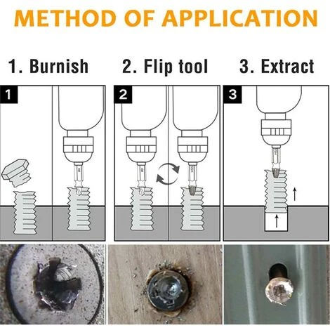 Tournevis Cassés Et Forets, Outil De Retrait De Tournevis Endommagé Et Dénudé, Facile à Enlever Et à Dénuder, Vis Dénudées Et Cassées(or 6pcs)LO-Ron 5 Tournevis Cassés Et Forets, Outil De Retrait De Tournevis Endommagé Et Dénudé, Facile à Enlever Et à Dénuder, Vis Dénudées Et Cassées(or 6pcs)LO-Ron – Image 5