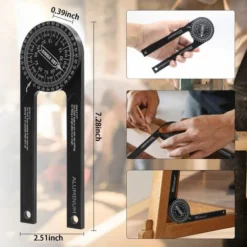 Rapporteur De Mesure D'Angle En Alliage D'aluminium Haute Précision Rapporteur Pour Scie à Onglets Règle De Mesure 18.5X6.4X1cm (Noir),Lilaris 8 Rapporteur De Mesure D'Angle En Alliage D'aluminium Haute Précision Rapporteur Pour Scie à Onglets Règle De Mesure 18.5X6.4X1cm (Noir),Lilaris -Promos Brico Forte Boutique 63565475 4