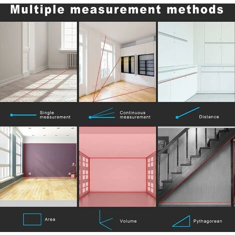 Télémètre Laser Numérique, LM50 50 M Lasermètre Numérique, Théorème De Longueur/surface/volume/théorème De Pythagore Avec Rétroéclairage LCD, IP54(50m) 5 Télémètre Laser Numérique, LM50 50 M Lasermètre Numérique, Théorème De Longueur/surface/volume/théorème De Pythagore Avec Rétroéclairage LCD, IP54(50m) – Image 5