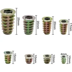 230 Pièces Alliage De Zinc Insert Fileté Hexagonale Écrous Inserts Fileté Insert Écrous Filetage Extérieur M4 M5 M6 M8 Pour Kit D'outils D'écrou Pour Meubles En Bois -Promos Brico Forte Boutique 65875811 3