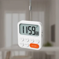 Déstockage Minuteur De Cuisine Numérique Multifonction Avec Fonction Horloge, Réglage Rapide, 3 Niveaux De Volume, Support Magnétique, Support Pliable (1 Pièce)