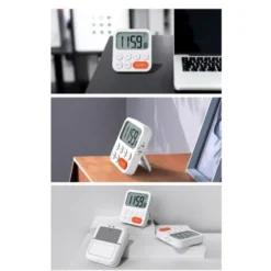 Déstockage Minuteur De Cuisine Numérique Multifonction Avec Fonction Horloge, Réglage Rapide, 3 Niveaux De Volume, Support Magnétique, Support Pliable (1 Pièce) -Promos Brico Forte Boutique 66165573 4