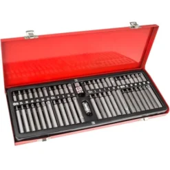Coffret Avec 54 Pièces, Douilles Et Embouts Torx - Boite à Outils, Valise à Outils, Mallette á Outils