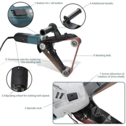 SWANEW Ponceuse à Bande Ponceuse à Bande Acier De Polissage Travail Efficace Meuleuse De Tuyau Polisseuse -Promos Brico Forte Boutique 66991158 3