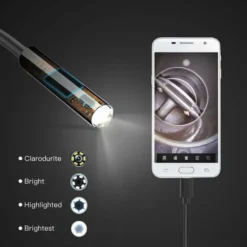 Endoscope USB 3 En 1 Endoscope 5.5mm Ultra Mince Et étanche Caméra Snake D'inspection Micro USB Et Type C Pour OTG Android, PC, Ordinateurs Portables Windows Mac Avec 5M Cordon Semi-rigide De 16,4FT A -Promos Brico Forte Boutique 67207297 5