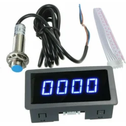 Compteur De Vitesse Tachymètre Numérique Bleu 4 LED + Capteur De Commutateur De Proximité Hall
