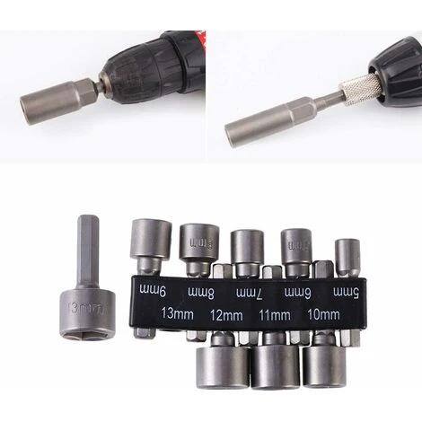 Déstockage Lot De 9 Forets à Douille Impériale De 5 à 13 Mm Avec écrou à Percussion Pour Perceuse à Queue Hexagonale 1/4" 2 Déstockage Lot De 9 Forets à Douille Impériale De 5 à 13 Mm Avec écrou à Percussion Pour Perceuse à Queue Hexagonale 1/4" – Image 2