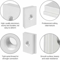 Déstockage 10pcs Écrous à Rainure M8, Écrous Coulissants En T Ecrous à Rainure En T De Série 30 En Alliage D'Aluminium Pour Outils De Travail Du Bois M8 -Promos Brico Forte Boutique 69254704 3