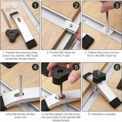 Déstockage 10pcs Écrous à Rainure M8, Écrous Coulissants En T Ecrous à Rainure En T De Série 30 En Alliage D'Aluminium Pour Outils De Travail Du Bois M8 -Promos Brico Forte Boutique 69254704 4