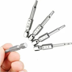 Oi-FRIS 5PCS Embouts De Tournevis Magnétique à Tête Triangulaire Set S2 Acier 1,8mm, 2mm, 2,3mm, 2,7mm, 3mm, Tige 6.35mm Hexagonale, Longueur De 50mm -Promos Brico Forte Boutique 69550232 2