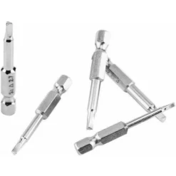 Oi-FRIS 5PCS Embouts De Tournevis Magnétique à Tête Triangulaire Set S2 Acier 1,8mm, 2mm, 2,3mm, 2,7mm, 3mm, Tige 6.35mm Hexagonale, Longueur De 50mm -Promos Brico Forte Boutique 69550232 3