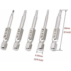 Oi-FRIS 5PCS Embouts De Tournevis Magnétique à Tête Triangulaire Set S2 Acier 1,8mm, 2mm, 2,3mm, 2,7mm, 3mm, Tige 6.35mm Hexagonale, Longueur De 50mm -Promos Brico Forte Boutique 69550232 4