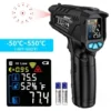 Thermomètre Infrarouge Laser MESTEK Pistolet IR Temperature Professionnel Sans Contact -50°C550°C Ecran LCD Réglable Alarme D'émissivité Affichage Cuisine Four Pizza Barbecue Congélateur Industrial