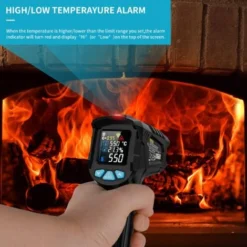 Thermomètre Infrarouge Laser MESTEK Pistolet IR Temperature Professionnel Sans Contact -50°C550°C Ecran LCD Réglable Alarme D'émissivité Affichage Cuisine Four Pizza Barbecue Congélateur Industrial -Promos Brico Forte Boutique 70196942 4