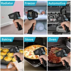 Thermomètre Infrarouge Laser MESTEK Pistolet IR Temperature Professionnel Sans Contact -50°C550°C Ecran LCD Réglable Alarme D'émissivité Affichage Cuisine Four Pizza Barbecue Congélateur Industrial -Promos Brico Forte Boutique 70196942 5