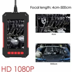 GP Endoscope Industriel, Caméra D'inspection Numérique HD 1080p, écran 4,3, Caméra Serpent étanche 5,5 Mm, Avec 6 Lumières LED, Câble Semi-rigide De 10 M - Bleu -Promos Brico Forte Boutique 70542344 3