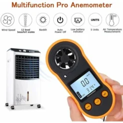 Anémomètre Numérique, Compteur De Vitesse Du Vent, Compteur De Vitesse Du Débit D'air Pour Mesurer La Vitesse/température Du Vent, Pour Le Tir, Le CVC, Le Vol De Drone, Le Surf, La Pêche -Promos Brico Forte Boutique 70550237 3