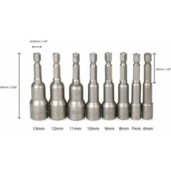 TRIO Douille Tournevis à écrou Magnétique Pour Perceuse, Tourne-écrous Et Adaptateur De Douille à Choc 8 Mm（10 Morceaux） -Promos Brico Forte Boutique 71049079 3