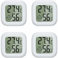 4 Pièces Mini LCD Thermomètre Hygromètre Interieur Termometre Maison Convient Pour Les Chambres D'enfants,Les Chambres De Personnes âgées Etc,KoleZy