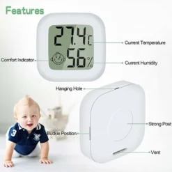 4 Pièces Mini LCD Thermomètre Hygromètre Interieur Termometre Maison Convient Pour Les Chambres D'enfants,Les Chambres De Personnes âgées Etc,KoleZy -Promos Brico Forte Boutique 71050946 3