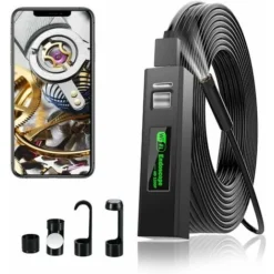 Caméra Endoscope WiFi Camera Endoscopique 1200P HD Camera Inspection Canalisation Avec Lumière LED Pour IPhone/Android Téléphone Mobile/Windows/Mac/Tablette/PC— (5M