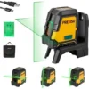 PREXISO Niveau Laser Auto-nivelant Rechargeable 30M (Faisceau Vert), Traceur De Ligne Laser Avec Batterie 2600mAh, Ligne Laser Croisé Avec Base Magnétique Pivotante, Plaque Cible Et Sac Portable
