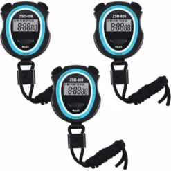 Lot De 3 Chronomètres De Sport, Chronomètre, Chronographe, étanche, Mode 12/24 Heures, Pour Entraîneurs, Arbitres, Gym, Natation, Course à Pied (piles Incluses)