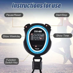 Lot De 3 Chronomètres De Sport, Chronomètre, Chronographe, étanche, Mode 12/24 Heures, Pour Entraîneurs, Arbitres, Gym, Natation, Course à Pied (piles Incluses) -Promos Brico Forte Boutique 72334460 4